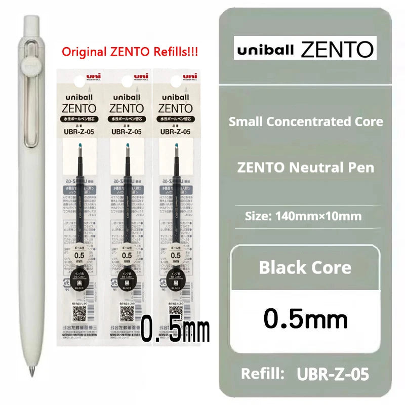 Uni-ball ZENTO Click Gel Pen,0.38/0.5/0.7mm Various Colors Water-based pen With Ergonomic Grip Smooth Writing for School&Office