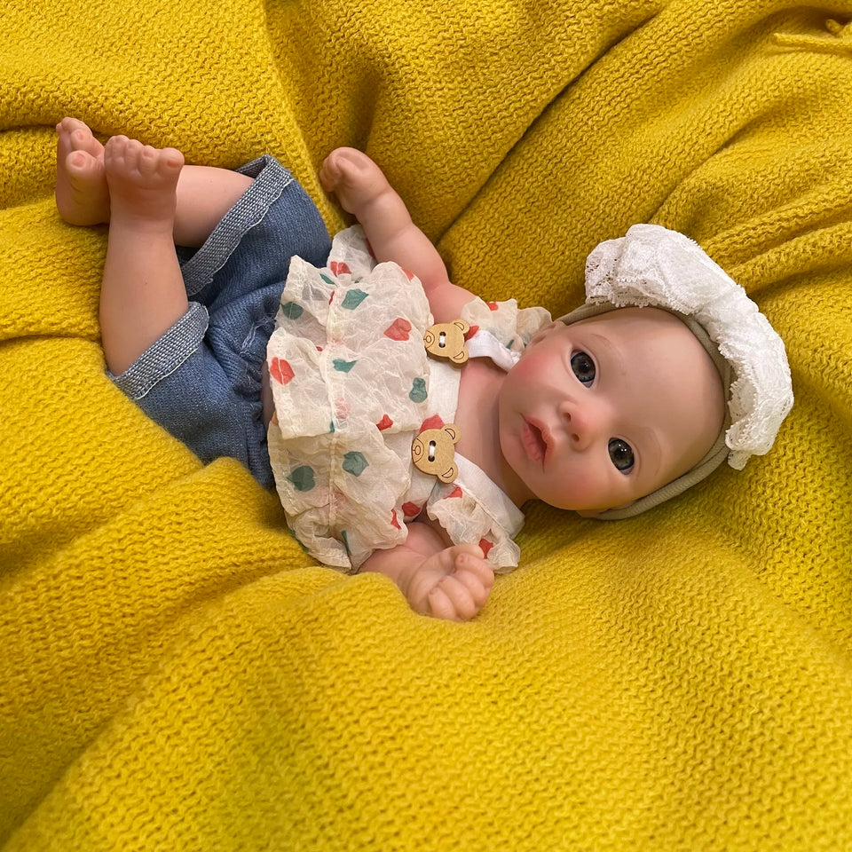 AnjoDoll 10Inch Silicone Girls Whole Body Soft Solid Silicone Reborn Doll Handmade Painted Washable Play Dolls Toys For Gifts