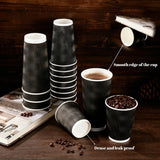 12OZ Coffee Cups Disposable Paper Coffee Cups Insulated Corrugated Kraft Ripple Wall Cup for Hot Beverage or Tea Drink Hot Water