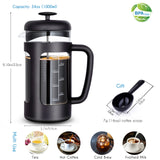 Easyworkz French Press  Coffee Tea Maker with Borosilicate Glass,Soft Grip Handle
