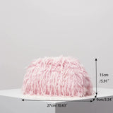 Dopamine-style clip bag, Y2K plush clutch bag, candy-colored women's purse, dinner dress clutch