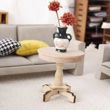 1:12 Dollhouse Miniature Coffee Table Small Round Table Original Wood Table Furniture Home Model Decor Toy Accessorie