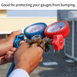 2pcs 70mm Manifold Gauge Protective Boot Covers For Gauges Red Blue Electrical Appliances And Testing Equipment Accessories