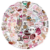 50pcs Funny Coffee Stickers Cute Cartoon Animals Decal DIY Handbook Laptop Phone Suitcase Stationery Stickers For Teens Gift