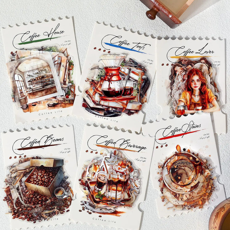 20pcs/lot Kawaii Stationery Stickers coffee life Diary Decorative Mobile Stickers Scrapbooking DIY Craft Stickers