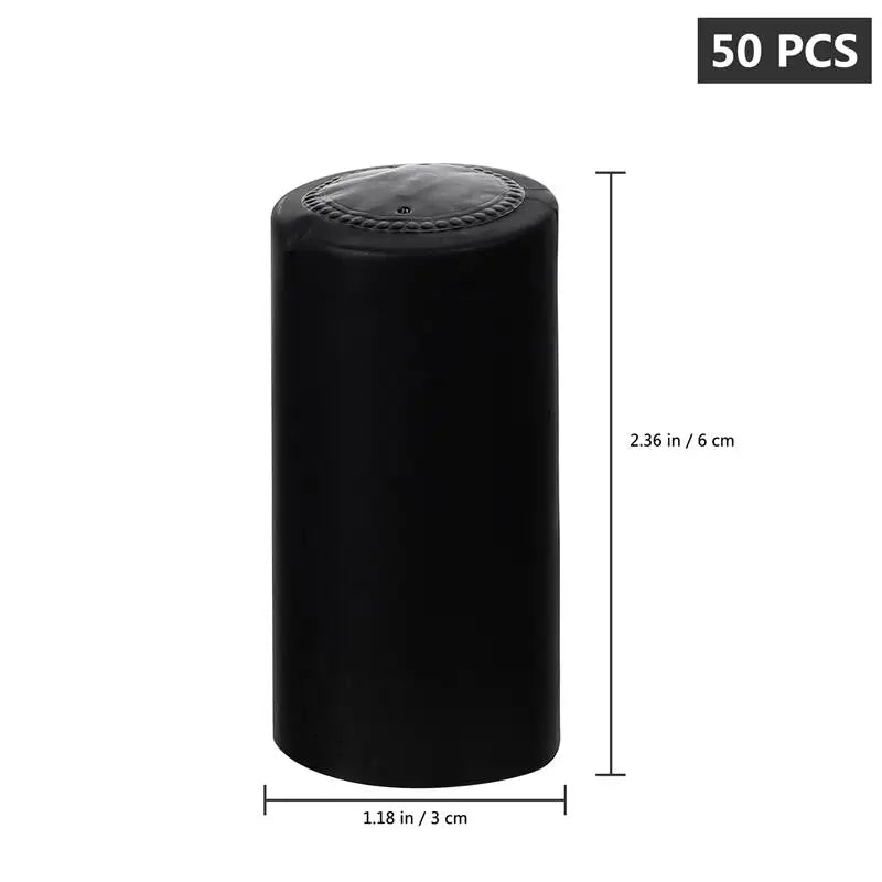 50Pcs Bottle Heat Shrink Capsules Bottle Sealing Film Homebrew Cap Sealing Cap Bar Tools Kitchen Dining Premium Pvc
