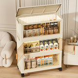 3/4/5-Tier Foldable Cabinet - Plastic Lidded Storage Box, Stackable w/Wheels, for Closet/Bedroom/Office/Kitchen, Decor & Rack
