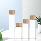 Sealed Glass Tube Wooden Coffee Beans Storage Container with Wood Tool Grain Canisters Barista Gift Idea for Coffee Lovers
