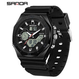 SANDA G Style Digital Men Watches Dual Display Three Time Waterproof Shock Sports Watch Military Countdown Male LED Quartz Clock