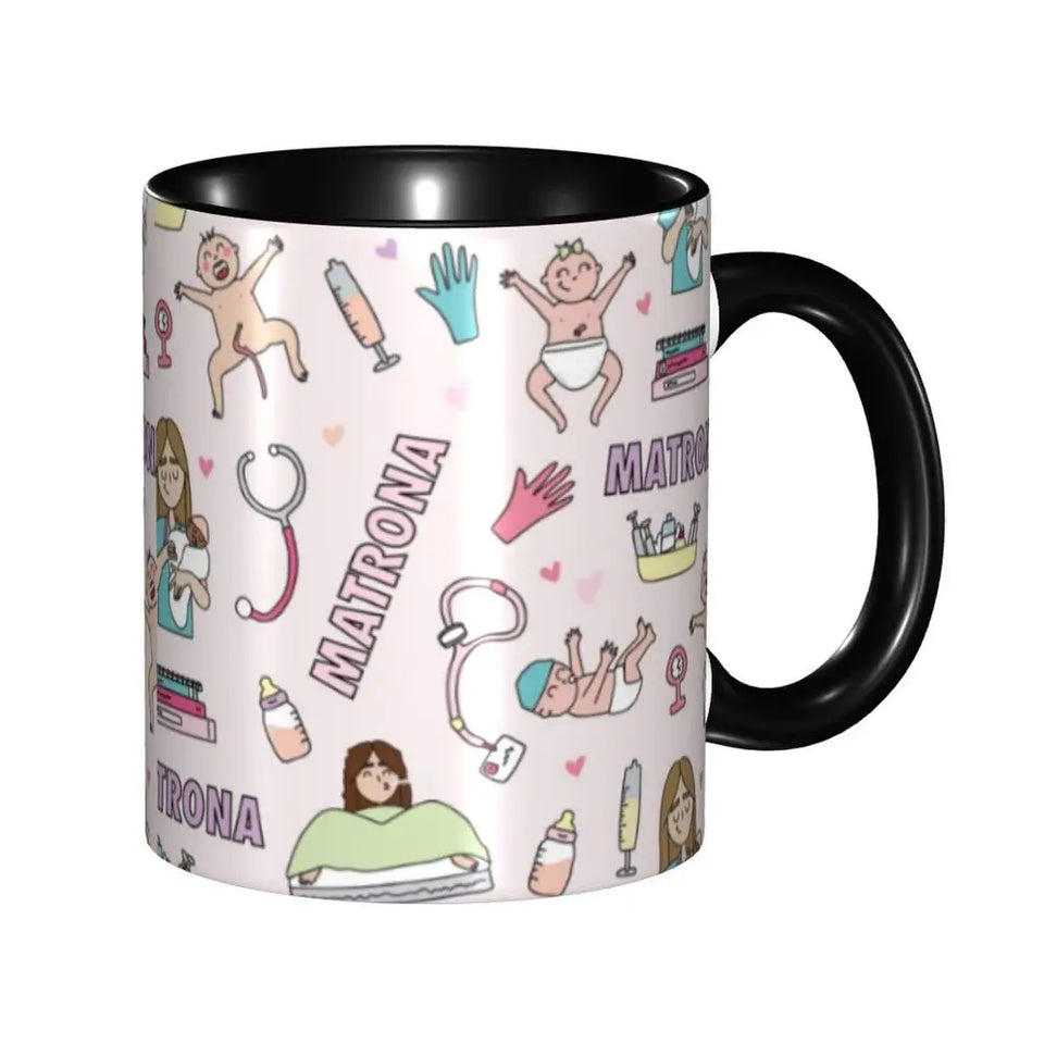 Pink Doctor Nurse Coffee Mugs DIY Customized Enfermera En Apuros Ceramic Milk Tea Mug Cup