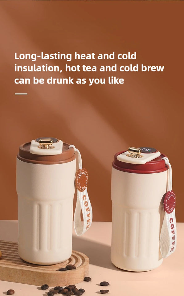 Smart Temp Display Stainless Steel Tumbler Thermal Mug Vacuum Insulated Coffee Cup Travel Thermos Cups Hot Water Bottle for Tea