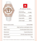 OLEVS 9996 Quartz Watch For Women Top Brand Fashion Woman Wristwatch Butterfly Luxury Waterproof Original Leather Dress Watches
