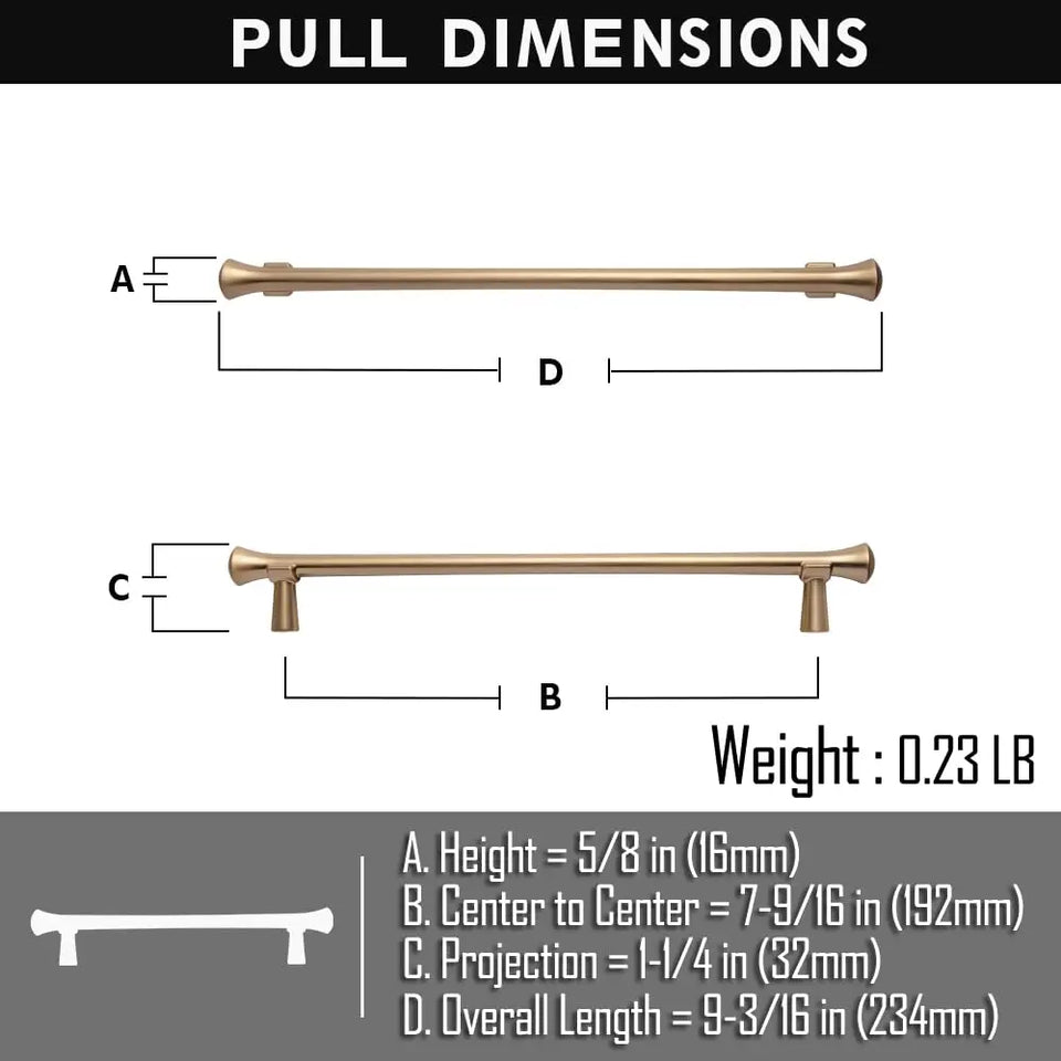 Goo-Ki Antique Brass Stainless Steel Cabinet Handles T Bar Knobs Modern Drawer Pulls for Kitchen Cabinet Hardware for Bedroom
