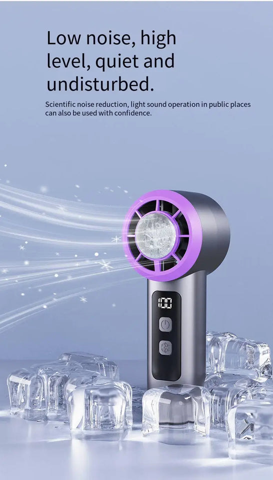 Refrigeration Turbo Cooling Mini Fan USB Adjustable Handheld Fan Suitable Office Outdoor Portable Personal Fan