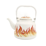 Classic Design Enamel Enamel Tea Kettle European Style Handmade Tea Pot Unbreakable No Whistling Water Kettle Restaurant