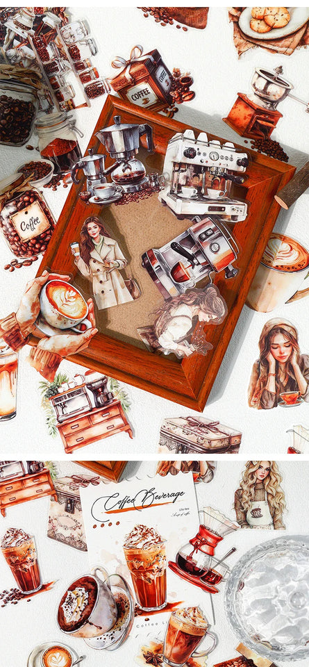 20pcs/lot Kawaii Stationery Stickers coffee life Diary Decorative Mobile Stickers Scrapbooking DIY Craft Stickers