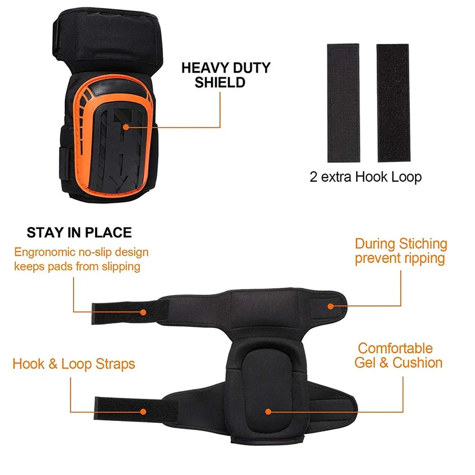 Gel Knee Pads For Work & Gardening – Heavy Duty Professional Knee Pad with EVA Foam&GEL Cushion For Construction, Concrete