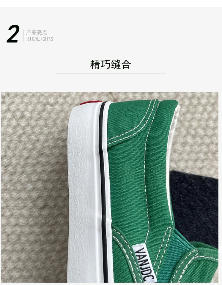 Canvas Shoes Women Couple Slip on Flat Comfortable Casual Shoes Fashion Platform Ladies Vulcanized Shoes Zapatillas Mujer 2025
