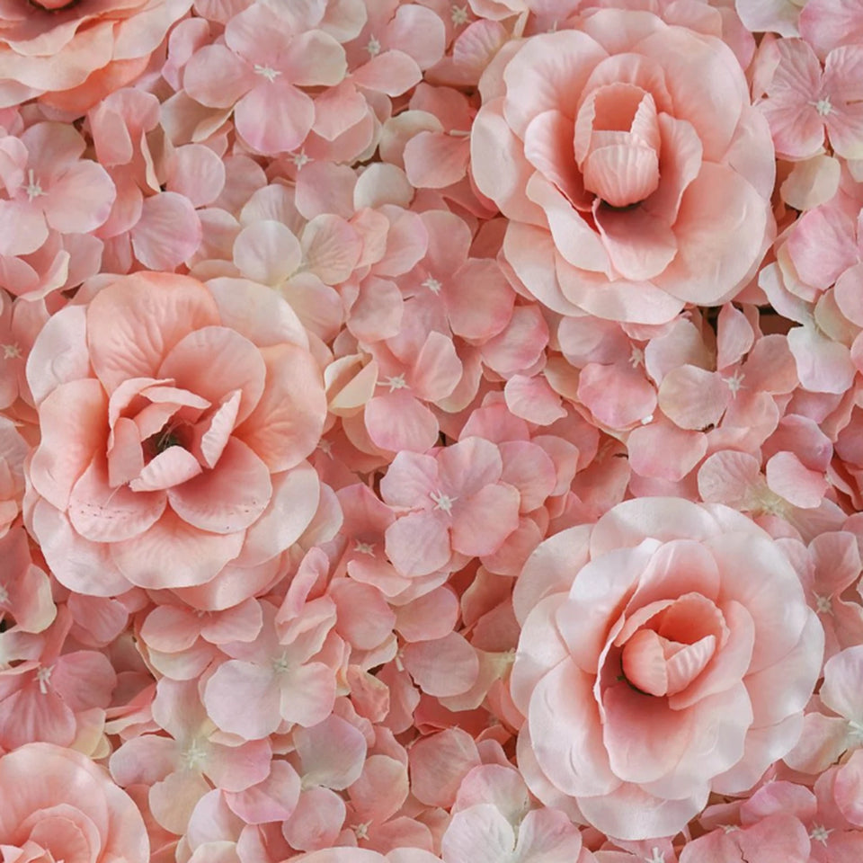 12PCS 60*40cm Blush Roses and Hydrangea Flowers Mat Wall Backdrop Panels Wedding Decorations