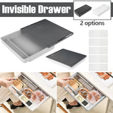 Under Desk Drawer Self-Adhesive Stationery Storage Box Multifunctional Hidden Under Desk Organizer for Home Kitchen Office Table