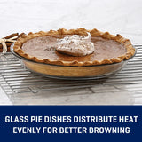 2 Pack 9 Inch Glass Pie Plate Bakeware Oven Microwave Safe Durable Easy Clean Dishwasher Freezer Storage Ideal Pies Quiches