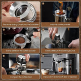 Coffee Enthusiast Set, 5PC Espresso Kit with Distributor, Tamper Leveler, WDT Tool, and Dosing Funnel, Suitable for 51/53/58 mm