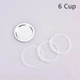 1 Set, 3pcs Silicone Gaskets and 1pc Aluminum Filter Moka Pot Coffee Bottle Replacement Compatible with 3/6/9/12 Cup Moka Expres