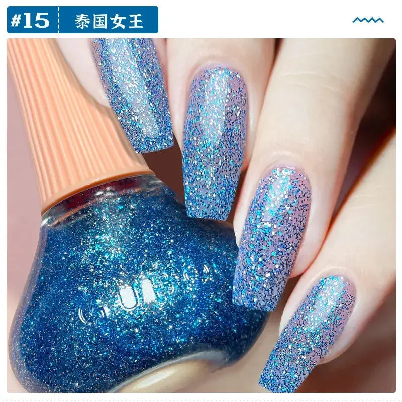 New Oily Gel Nail Polish Glitter Sparking Autumn Winter Milk Coffee Color Varnish No Bake Quick Dry Nail Art Salon Nail Polish