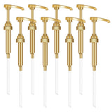 Coffee Syrup Pump Dispenser, 8 Pack of Syrup Pump for 750ml/25.4 oz Syrup Bottle, Gold Pumps for Coffee Syrup Bottle