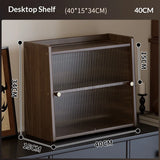 Walnut Wood Living Room Cabinet Storage Dresser Drawer Display Cabinet TV Stand Sideboard Organizer Cup Rack Included Cabinet