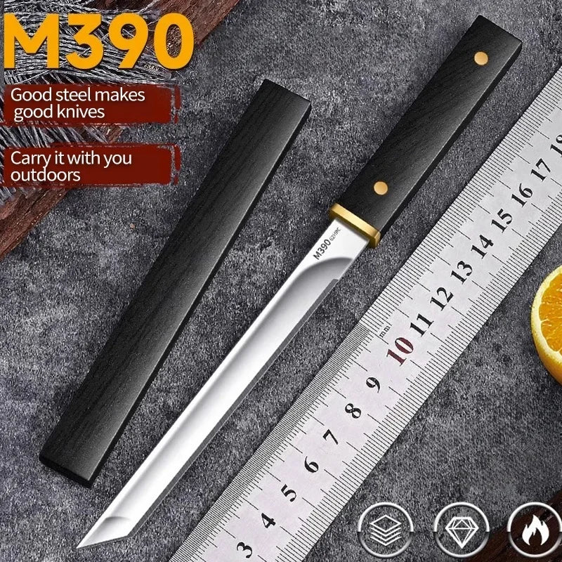 Fruit Knife Stainless Steel Home Portable Knife, M390 Multifunctional High Hardness Straight Knife Sharp