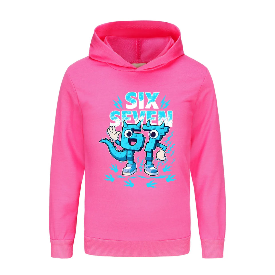 Kids Clothes Steal a Brainrot Six Seven 6-7  Baby Girls Hooded Sweatshirt Pants 2pcs Set Boys Autumn Pullover Tracksuits 5192