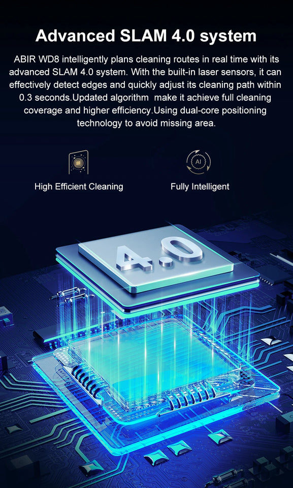 ABIR WD8 Window Cleaning Robot, Dual Ultrasonic Spray, AI intelligent Wipping, Updated Laser,Smart Home Glass Wall Washing