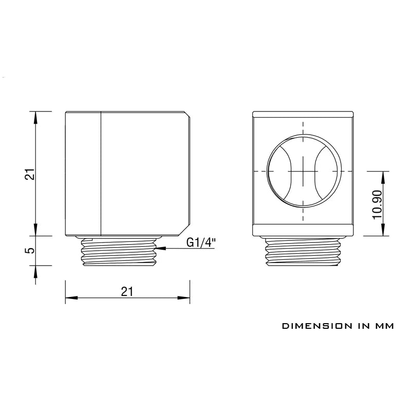 BARROW G1/4" Mini 90 Angled 360 ° Rotating Offset Adapter 21MM Height,DIY Computer Water Cooling Build Fittings,TWT90-M