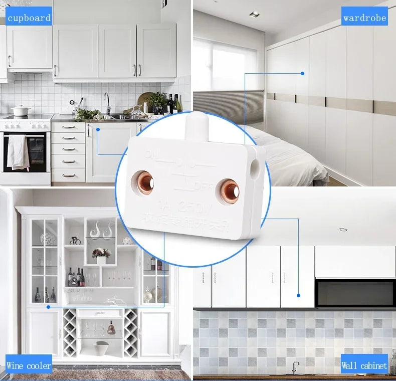 1set  Household Automatic Reset Switch Closet Cabinet Light   Door Control  Wardrobe