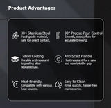 Stainless Steel Coffee Gooseneck Kettle 600ML Pour Over Coffee Pot with Precision Spout for Hand Brewing