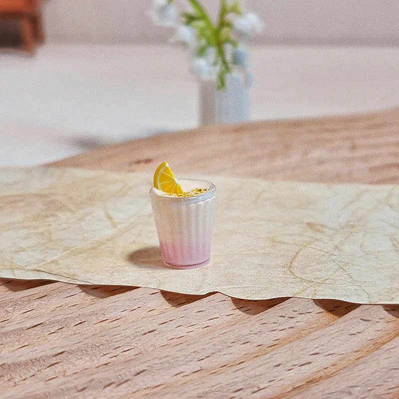 Cute Dollhouse Coffee Cup Miniature Latte Coffee Beverage Cafe Drink Model Doll House Accessories Kids Play House Toys