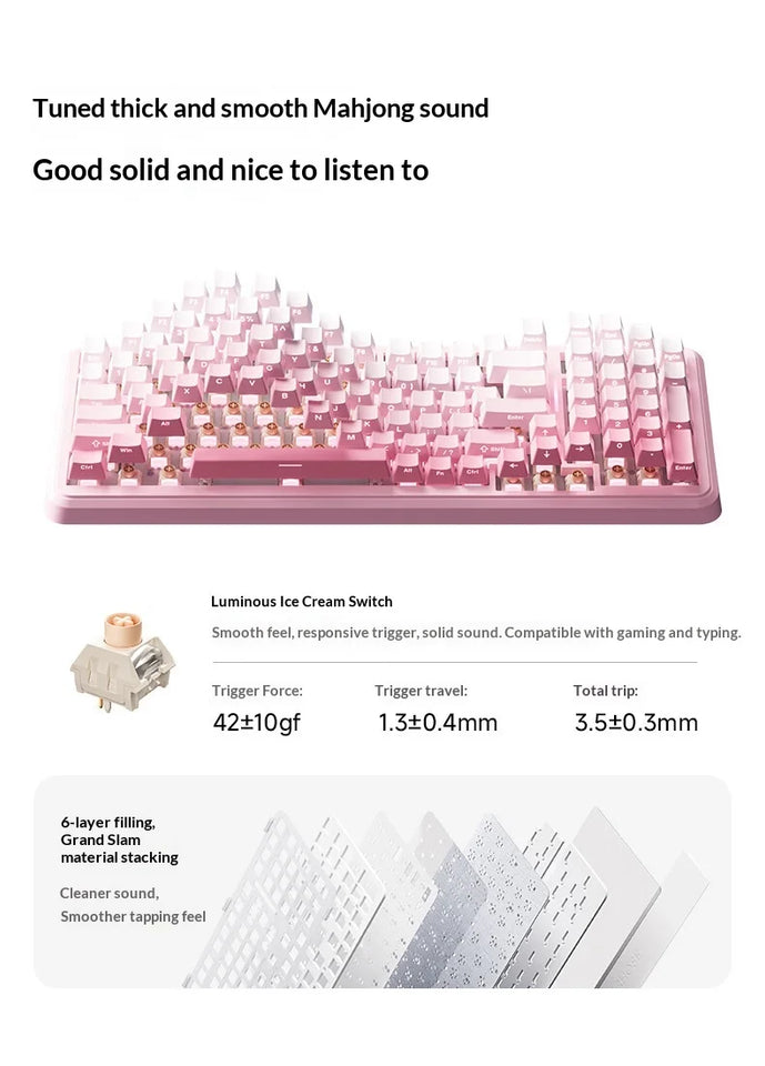 MCHOSE K99 V3 Mechanical Keyboard Tri-Mode Wireless ARGB Control Knob 10000mAh Dual 8K 0.125ms Hot-Swappable Custom Game Keyboar