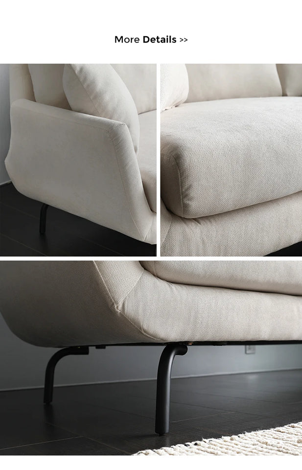 Furniture White Living Room 2 Seater Modern Nordic Scandinavian Upholstery Small Comfy High Quality