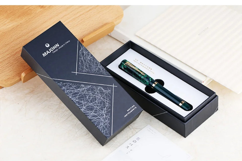 Majohn M700 Resin Fountain Pen EF/F Nib 0.5/0.38mm with A Converter Germany Imported Ink Pen Beautiful Students Gifts