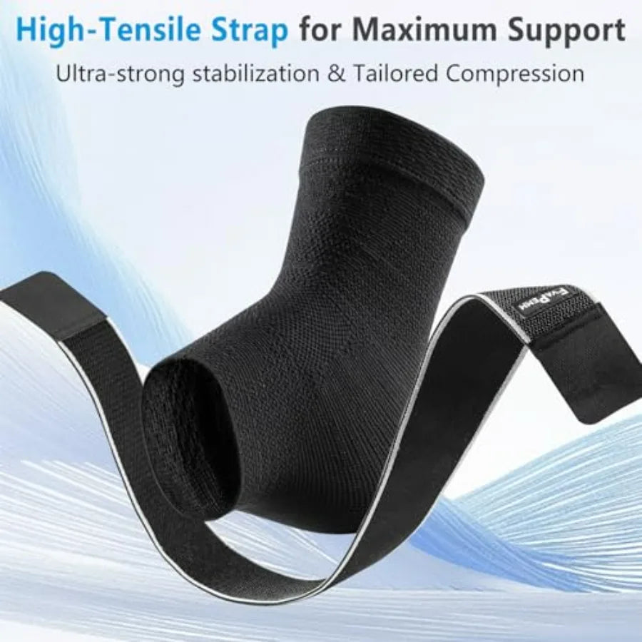 Ankle Support Brace for Women Men 1 Pair Achilles Tendonitis Brace for Plantar Fasciitis Relief Copper Infused Ankle Compressio