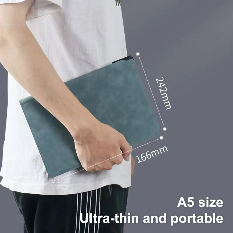 1Pc Reusable Erasable Whiteboard Notebook Leather Portable Drafting Notebook Writing Board Desktop Memo Pad