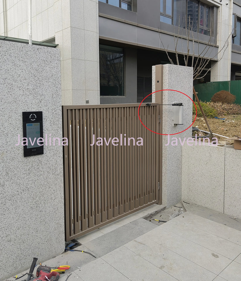Intelligent waterproof side mounted electric door opener, community curved arm automatic swing door electric door closer, villa