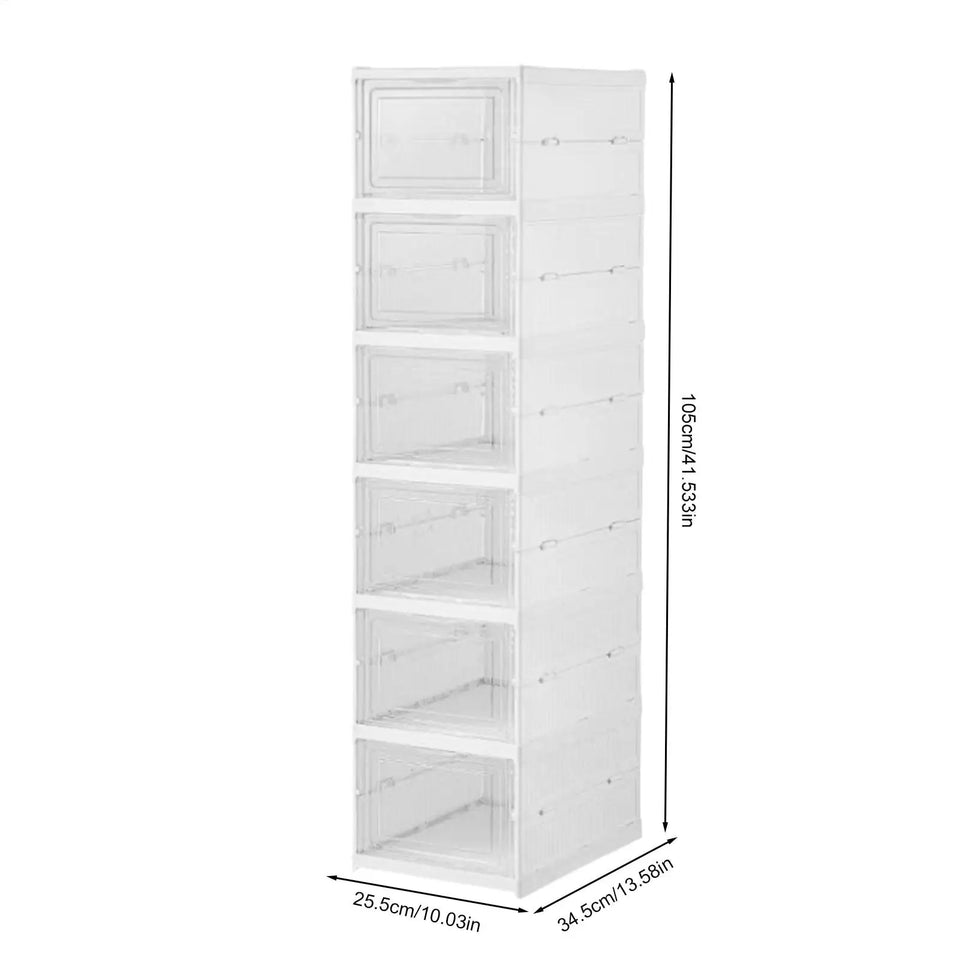Shoe Rack Clear Shoe Storage Organizer Foldable Clear Stackable Box for Bedroom Hallway Home Dormitory Boot Workplace Sneaker