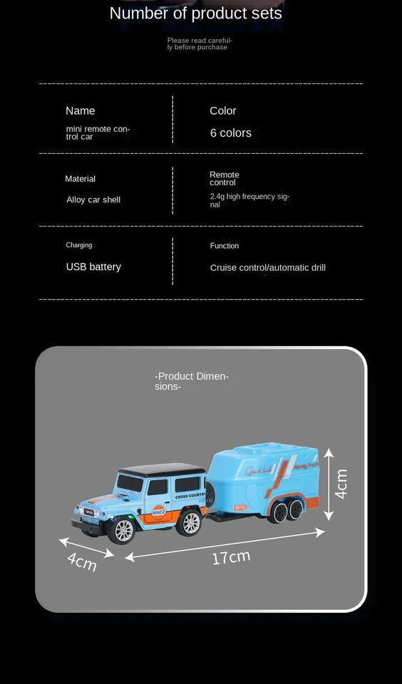 J40Small Mini Remote Control Alloy Birthday Gift Toy Car Model with Lights and Hanging Box for Boys