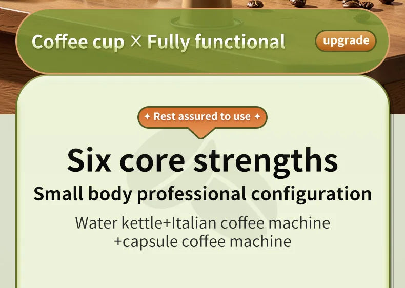 Electric Espresso Coffee Machine for Car & Home Camping Portable Coffee Maker Capsule Powder Travel 2-in-1 Wireless Coffee Maker