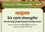 Electric Espresso Coffee Machine for Car & Home Camping Portable Coffee Maker Capsule Powder Travel 2-in-1 Wireless Coffee Maker