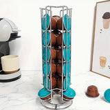 Coffee Capsule Display Rack Rotatable Storage Stand 24-Cup Storage Rack Anti-Slip Bottom For Capsules Coffee Tools