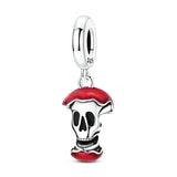 Red Series 925 Sterling Silver Koi Firecracker Dragon Heart Mushroom Coffee Machine Charm Fit DIY Bracelet Necklace Niche Gifts