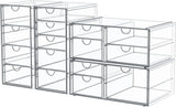 16-Drawer Makeup Organizer, Clear Dustproof Storage for Jewelry, Pens & Stationery